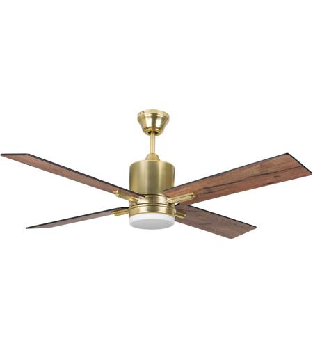 Craftmade TEA52SB4-UCI Teana 52 inch Satin Brass with Flat Black/Mesquite Blades Ceiling Fan in Remote Control