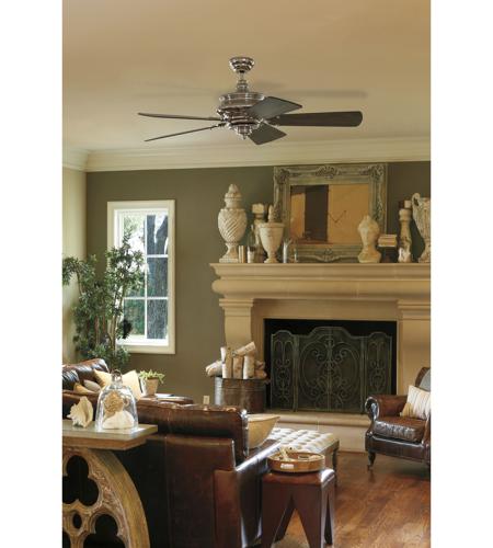 Craftmade K10362 Townsend 56 inch Antique Nickel with Classic Ebony Blades Ceiling Fan Kit in Pewter, Light Kit Sold Separately, Custom Carved Classic Ebony Townsend_TS52AN.jpg