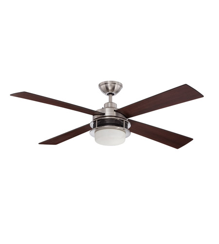 Craftmade UBR52BNK4 Urban Breeze 52 inch Brushed Polished Nickel with Reversible Flat Black and Dark Walnut Blades Ceiling Fan