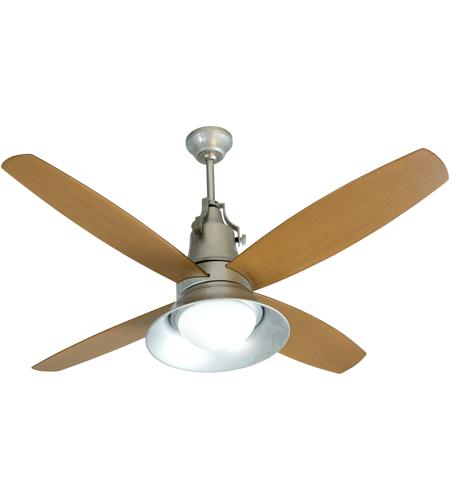 Craftmade UN52GV4-LED Union 52 inch Galvanized Steel with Light Oak Blades Indoor/Outdoor Ceiling Fan
