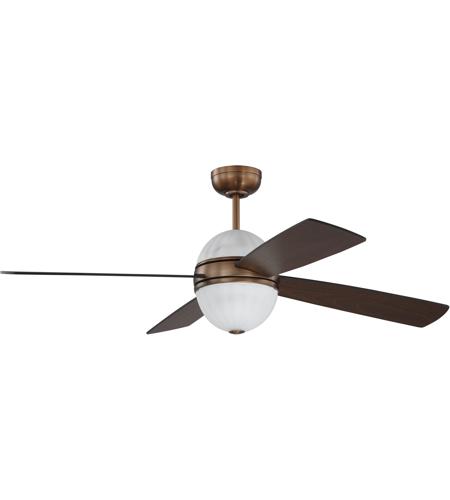 Craftmade WSL52BCP4 Winslet 52 inch Brushed Copper with Reversible Dark Cedar and Chestnut Blades Ceiling Fan