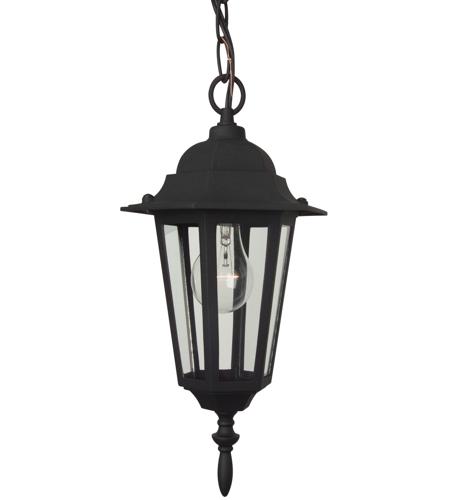 Craftmade Z151-TB Straight Glass 1 Light 8 inch Textured Black Outdoor Pendant in Textured Matte Black, Small
