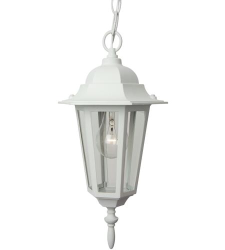 Craftmade Z151-TW Straight Glass 1 Light 8 inch Textured White Outdoor Pendant in Textured Matte White, Small