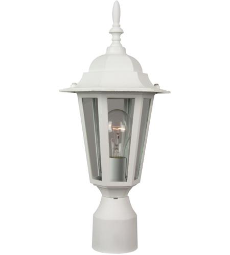 Craftmade Z155-TW Straight Glass 1 Light 16 inch Textured White Outdoor Post Mount in Textured Matte White, Small