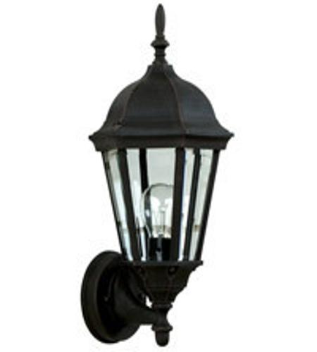 Craftmade Z316-TB Straight Glass 1 Light 17 inch Textured Black Outdoor Wall Mount, Small