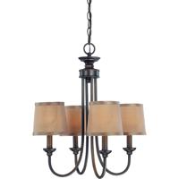 Craftmade 26124-BZ Spencer 4 Light 16 inch Bronze Chandelier Ceiling Light in Tea-Stained Glass, Shades Sold Separately thumb
