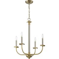 Craftmade 54824-BNKSB Stanza 4 Light 20 inch Brushed Polished Nickel / Satin Brass Chandelier Ceiling Light thumb