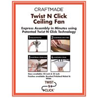 Craftmade TCE52BNK5C1 Twist N Click 52 inch Brushed Polished Nickel with Ash/Mahogany Blades Ceiling Fan 8.5-x-11-TwistClick_handout.jpg thumb