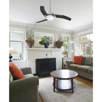 Juna 54 Inch Brushed Polished Nickel With White Blades Ceiling Fan