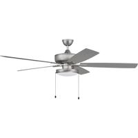 Craftmade S119BN5-60BNGW Super Pro 119 60 inch Brushed Satin Nickel with Brushed Nickel/Greywood Blades Contractor Ceiling Fan, Pan thumb