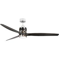 Craftmade SON52CH-70GW Sonnet 70 inch Chrome with Greywood Blades Ceiling Fan Kit in Grey Wood thumb
