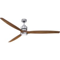 Sonnet 70 Inch Chrome With Light Oak Blades Indoor Ceiling Fan Kit In 70