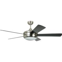 Craftmade TIT52SCH5LKRCI Titan 52 inch Satin Chrome with Reversible Glossy Black and White Pine Blades Ceiling Fan thumb