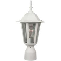 Craftmade Z155-TW Straight Glass 1 Light 16 inch Textured White Outdoor Post Mount in Textured Matte White, Small thumb