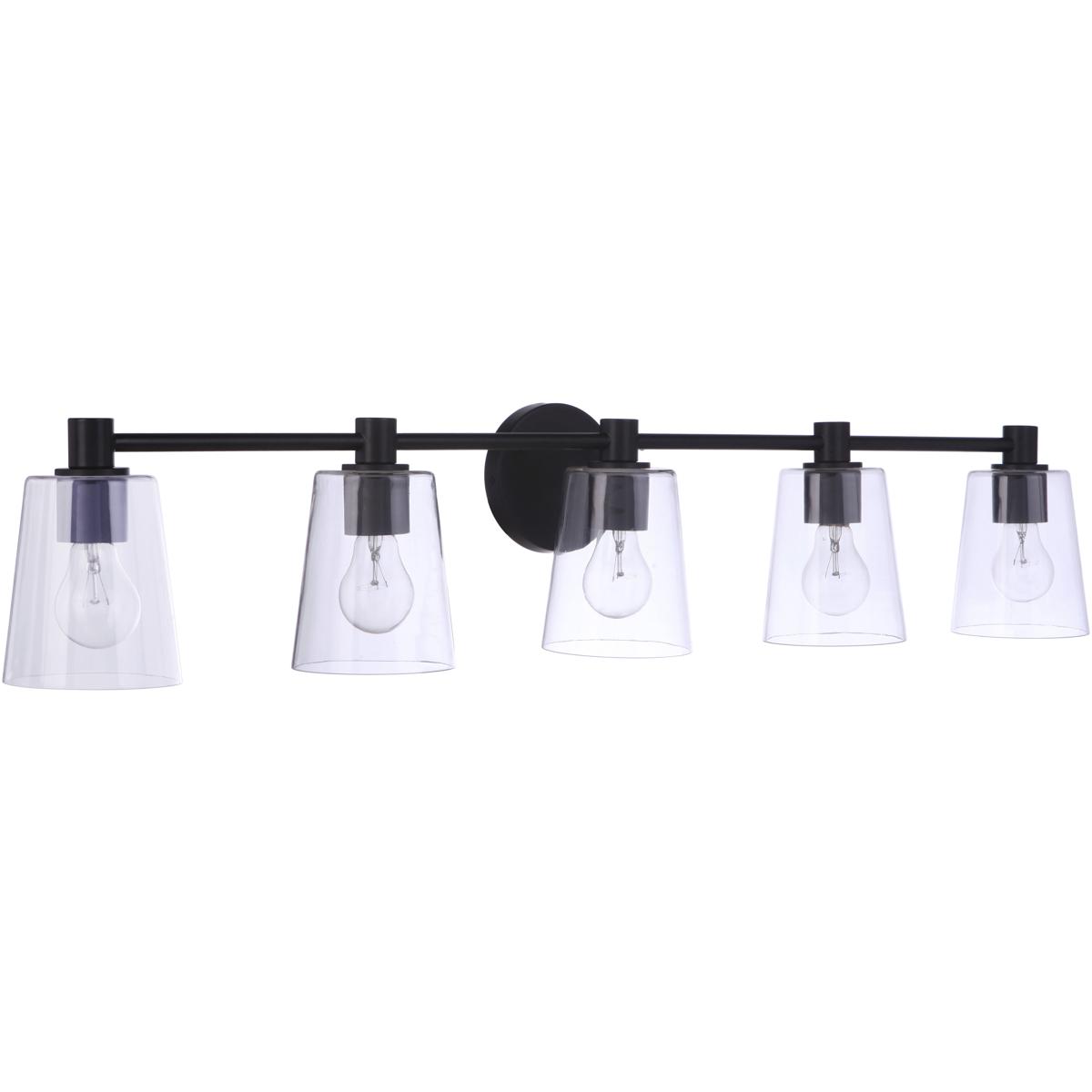 Craftmade 12642FB5 Emilio 5 Light 42 inch Flat Black Vanity Light Wall Light