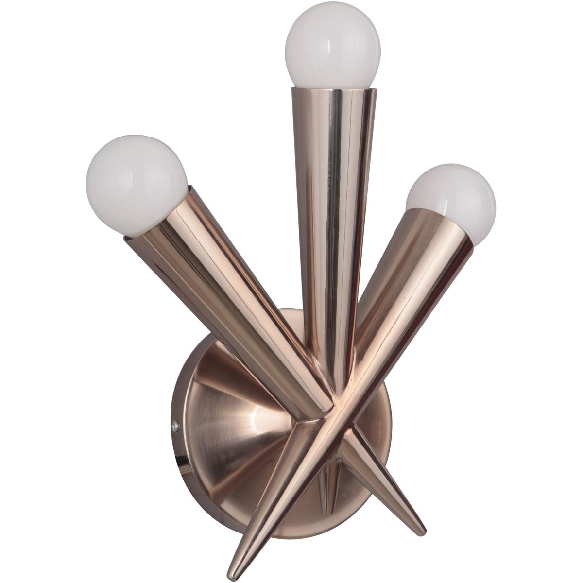 Craftmade 42263SRG Nova 3 Light 10 inch Satin Rose Gold Wall Sconce