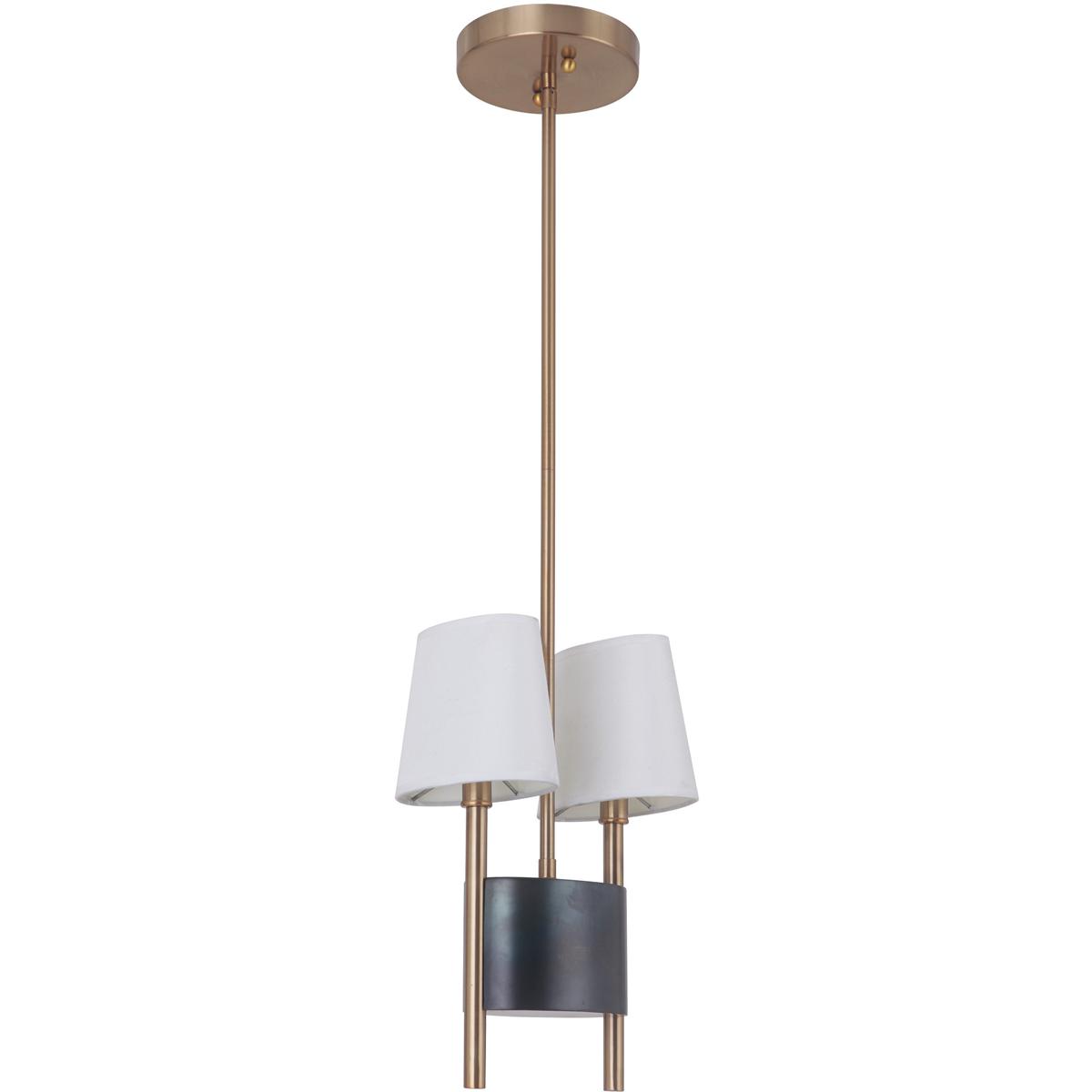 Craftmade 44492-FSSB Parker 2 Light 6 inch Fired Steel/Satin Brass Pendant Ceiling Light