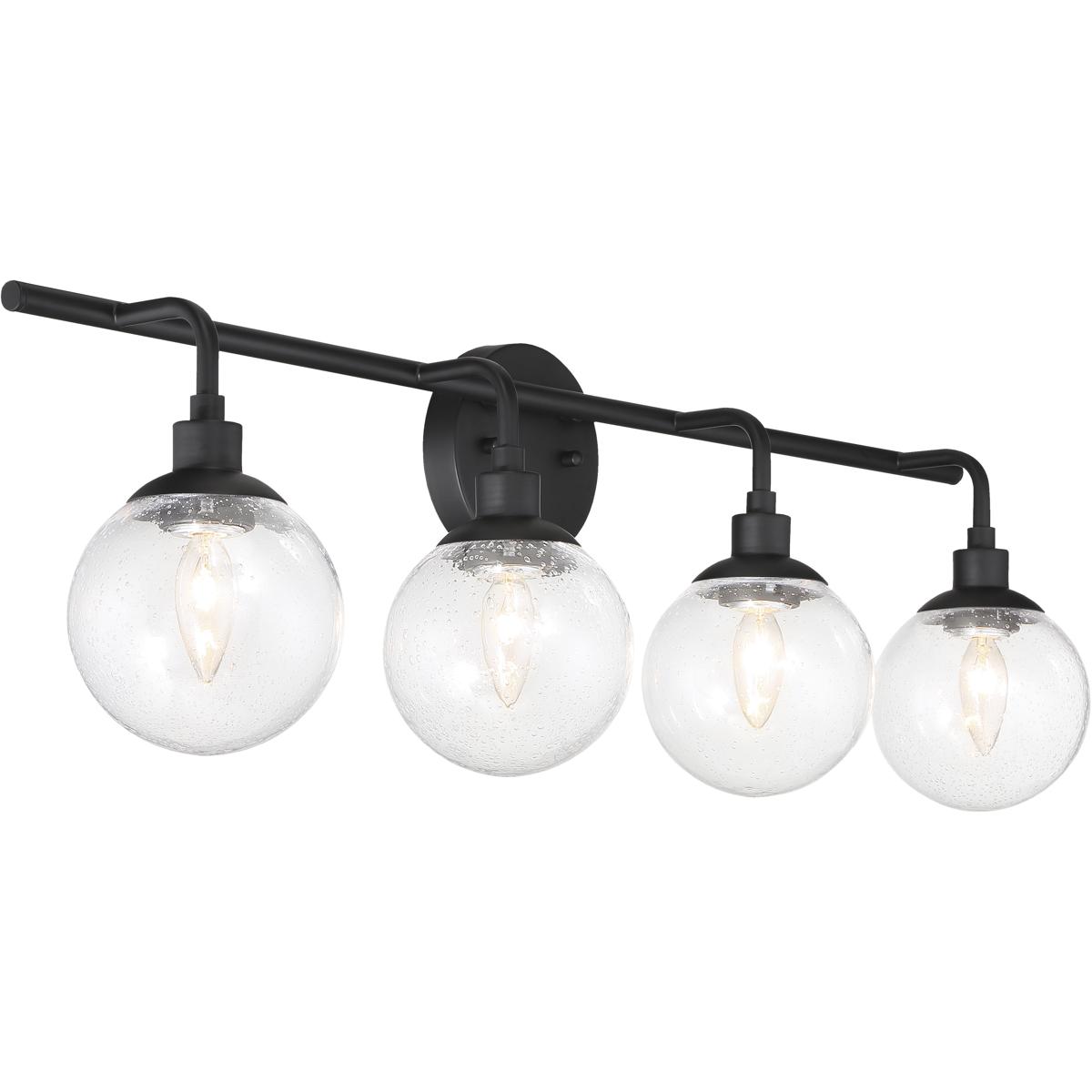 Craftmade 53304FB Neighborhood Que 4 Light 33 inch Flat Black Vanity Light Wall Light