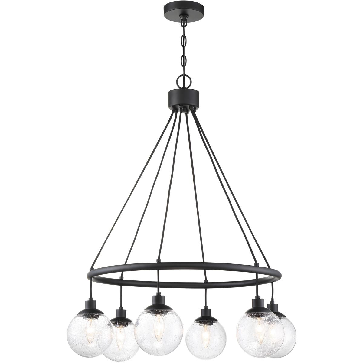 Craftmade 53326FB Neighborhood Que 6 Light 285 inch Flat Black Chandelier Ceiling Light