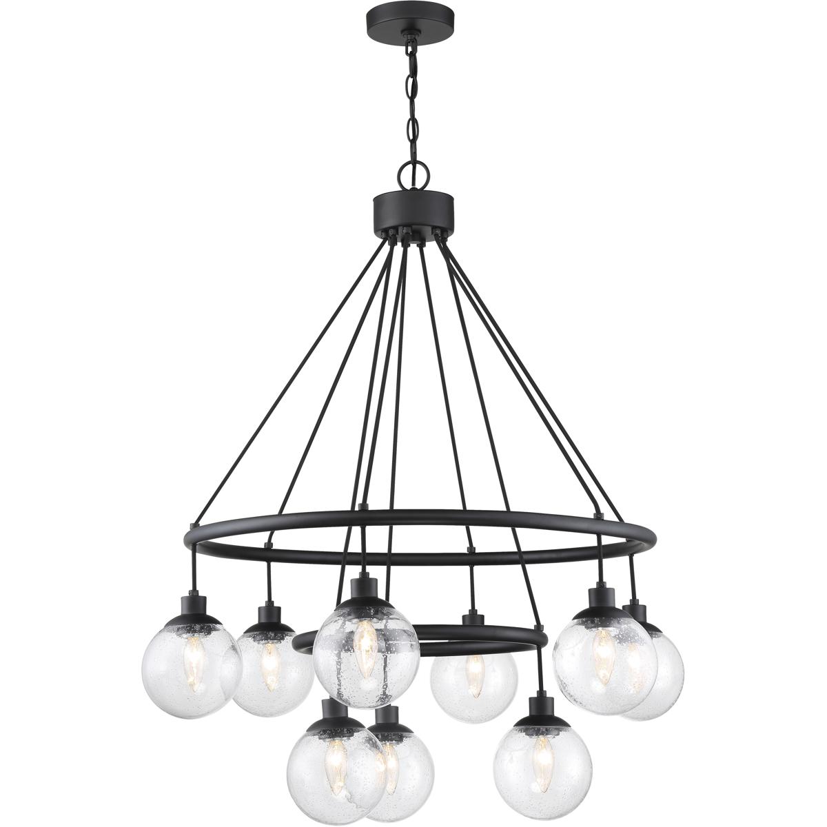 Craftmade 53329FB Que 9 Light 3125 inch Flat Black Chandelier Ceiling Light