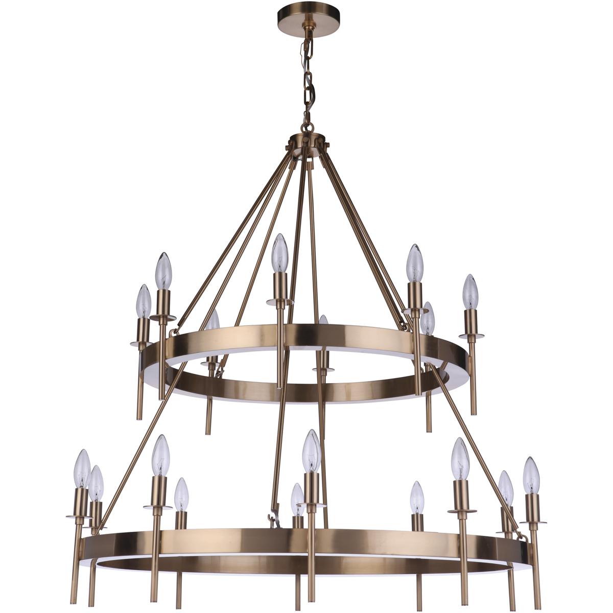 Craftmade 54318-SB Larrson 18 Light 36 inch Satin Brass Chandelier Ceiling Light