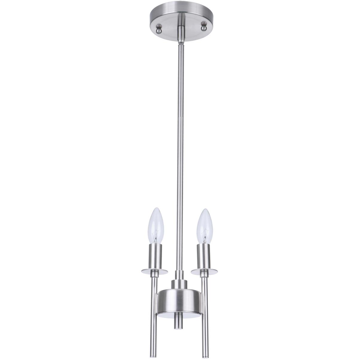Craftmade 54392-BNK Larrson 2 Light 5.63 inch Brushed Polished Nickel Mini Pendant Ceiling Light