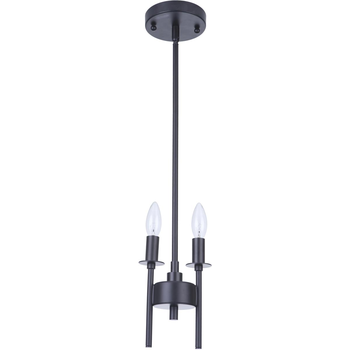 Craftmade 54392-FB Larrson 2 Light 5.63 inch Flat Black Mini Pendant Ceiling Light