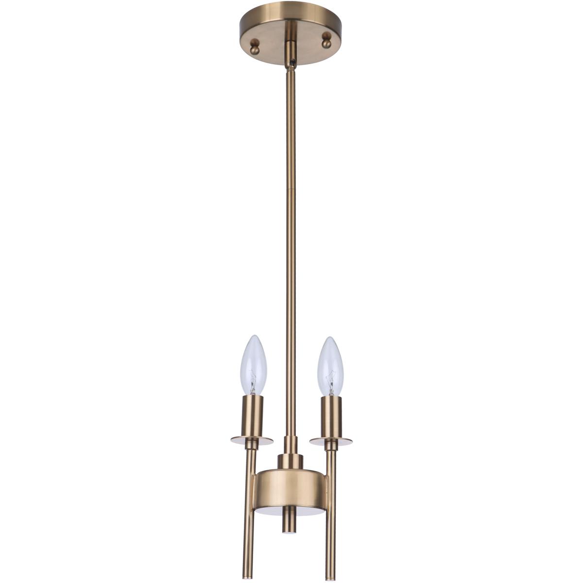Craftmade 54392-SB Larrson 2 Light 5.63 inch Satin Brass Mini Pendant Ceiling Light