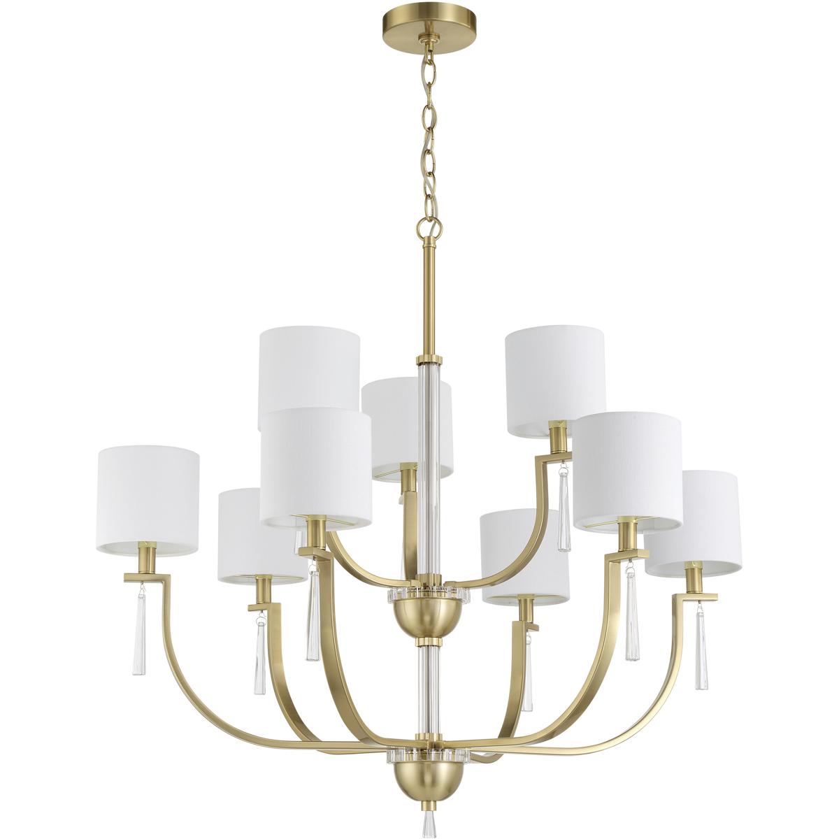 Craftmade 58229-SB Fortuna 9 Light 34 inch Satin Brass Chandelier Ceiling Light