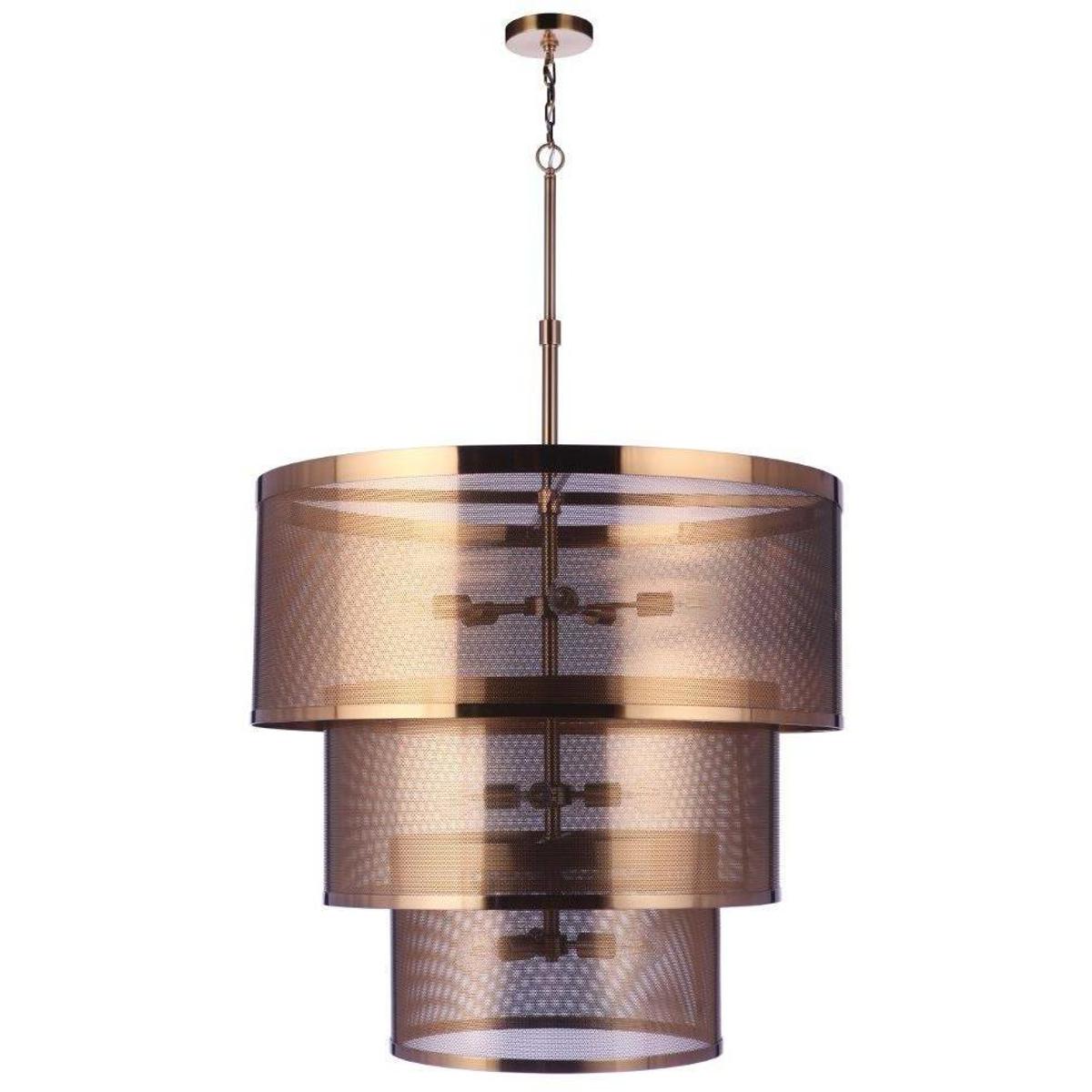 Craftmade 58992-SB Mesh 12 Light 36 inch Satin Brass Pendant Ceiling Light