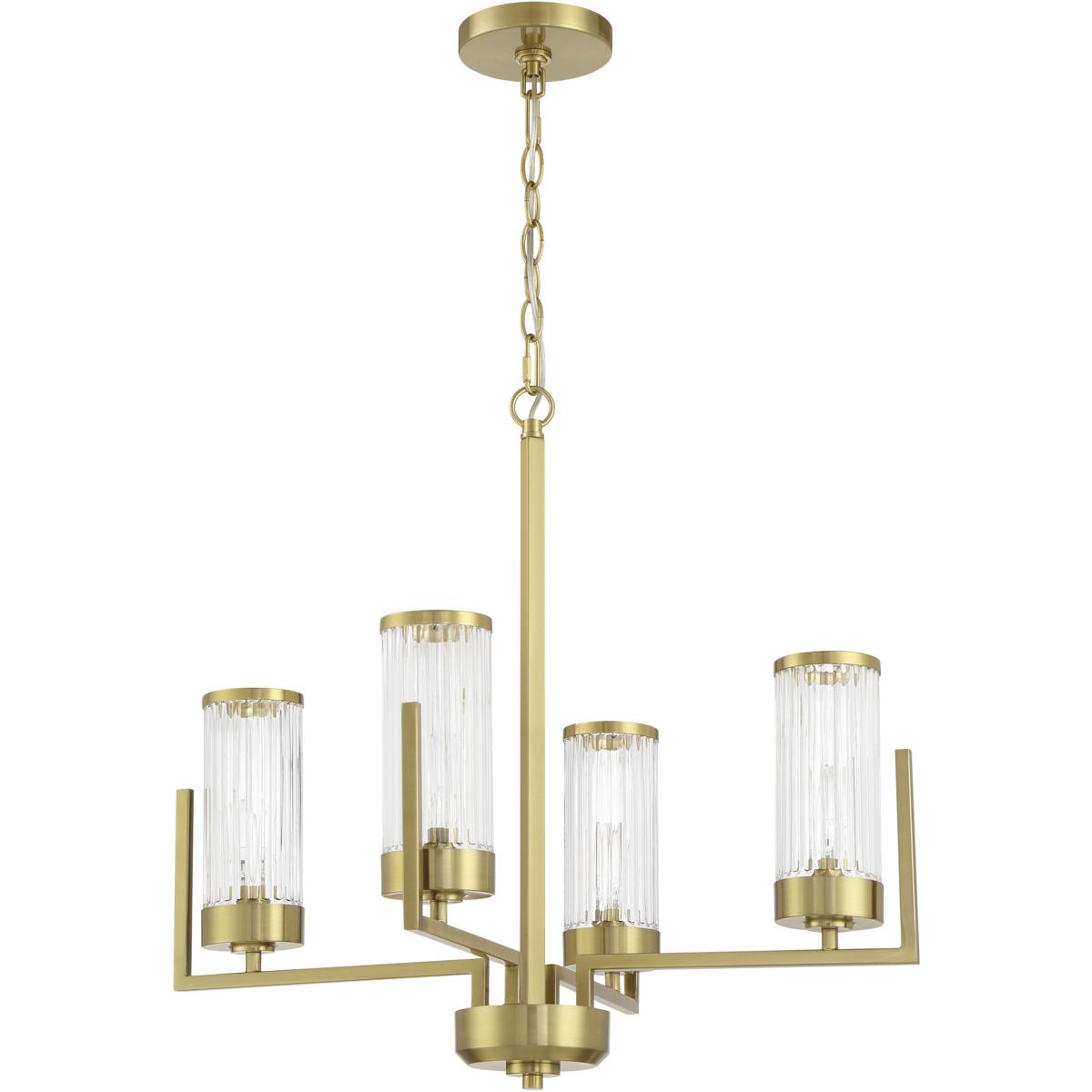 Craftmade 60124-SB Whittley 4 Light 23.75 inch Satin Brass Chandelier Ceiling Light