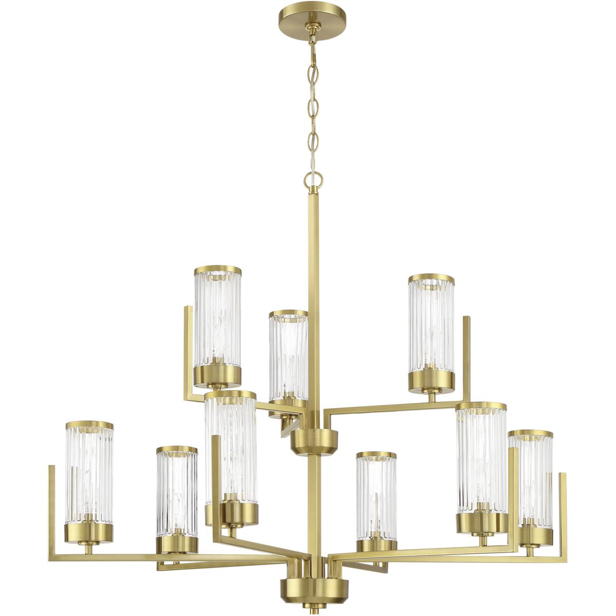 Craftmade 60129-SB Whittley 9 Light 35.88 inch Satin Brass Chandelier Ceiling Light