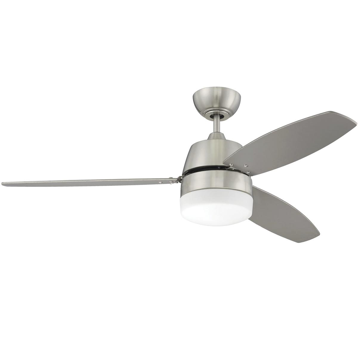 Craftmade BEL52BNK3CRW Beltre 52 inch Brushed Polished Nickel with Reversible Painted Silver and Maple Blades Ceiling Fan, Blades Included