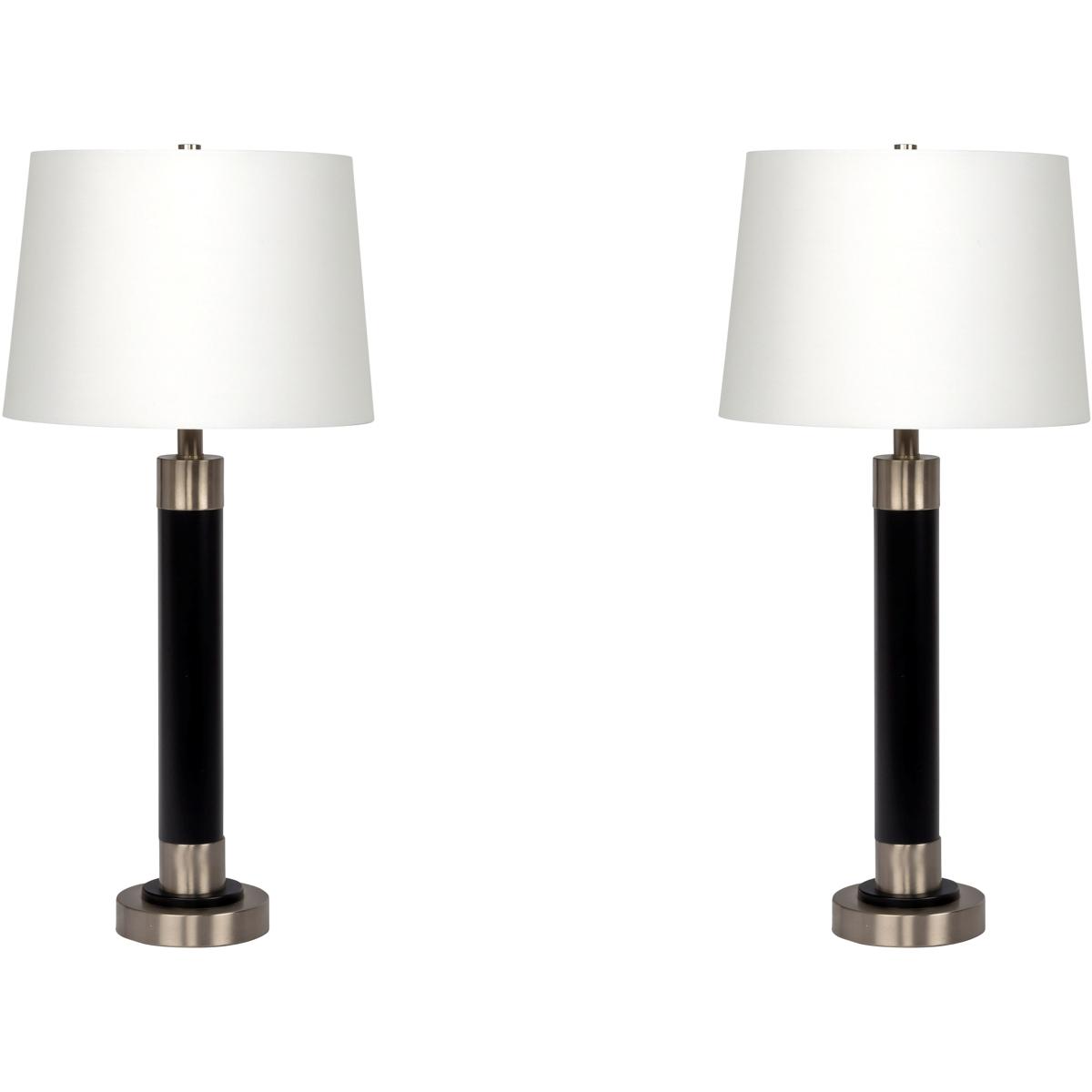 Craftmade 86206 Bejamin 31 inch 100 watt Flat Black / Brushed Polished Nickel Lamp Set Portable Light