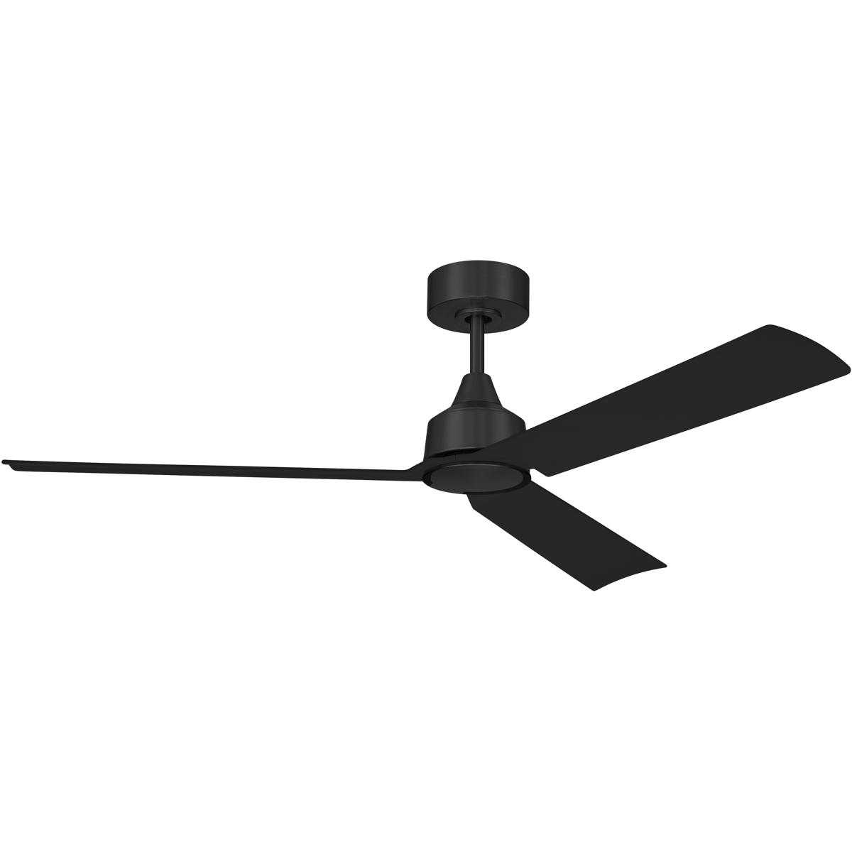 Flat Black 52" Ceiling Fan from the Charming 52" In Outdoor Damp Rated Ceiling Fan Collection