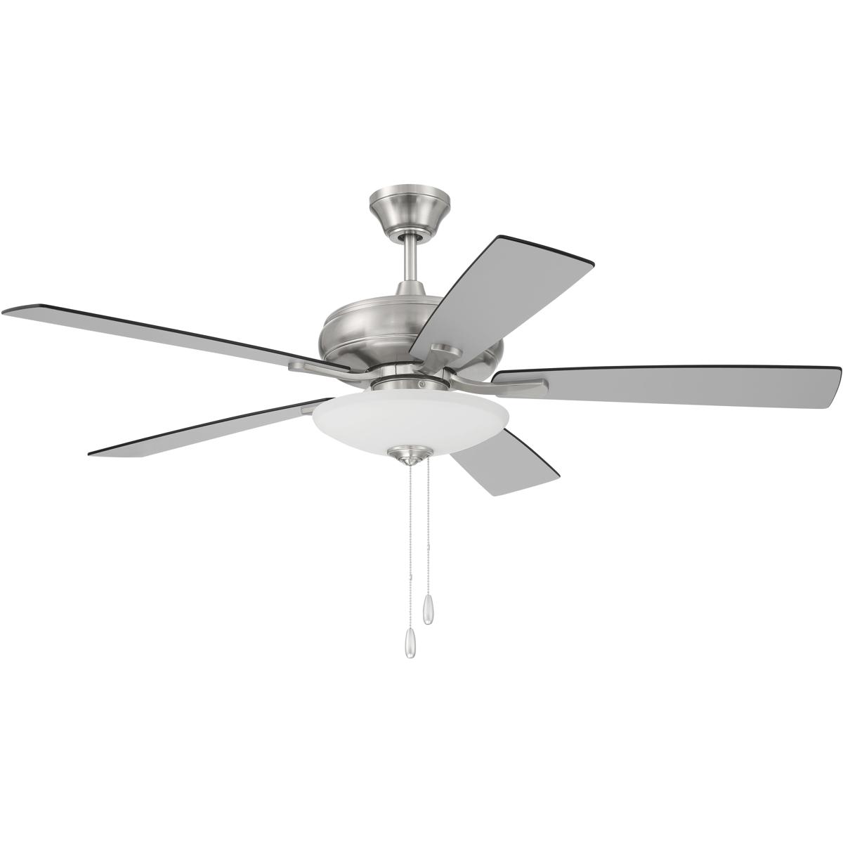 Craftmade ECF111BNK5BNGW Eos 52 inch Brushed Polished Nickel with Brushed NickelGreywood Blades Ceiling Fan Blades Included Contractor Fan