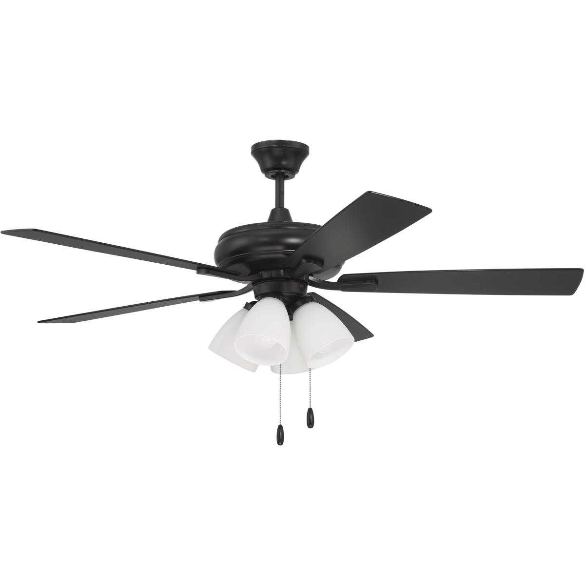 Craftmade ECF114FB5FBGW Eos 52 inch Flat Black with Flat BlackGreywood Blades Ceiling Fan Blades Included Contractor Fan