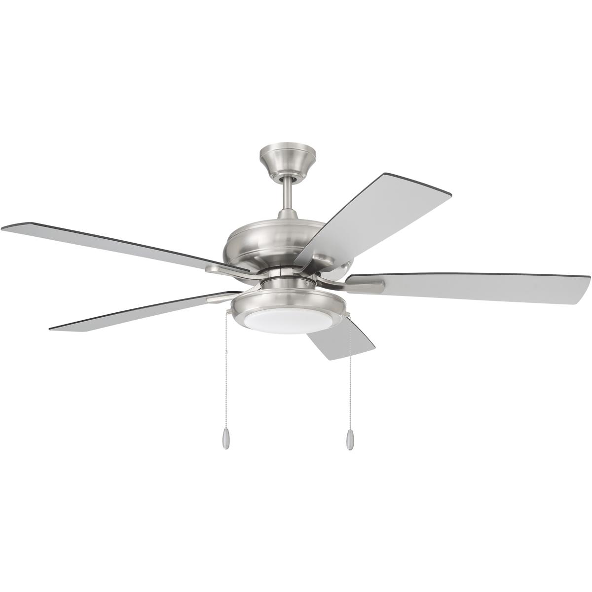 Craftmade ECF119BNK5BNGW Eos 52 inch Brushed Polished Nickel with Brushed NickelGreywood Blades Ceiling Fan