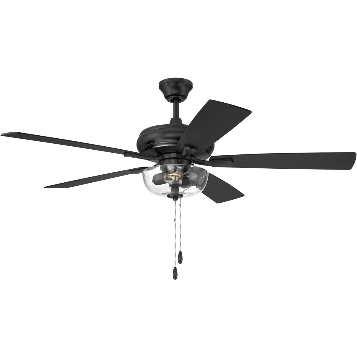 Craftmade ECF201FB5FBGW Eos 52 inch Flat Black with Flat BlackGreywood Blades Ceiling Fan