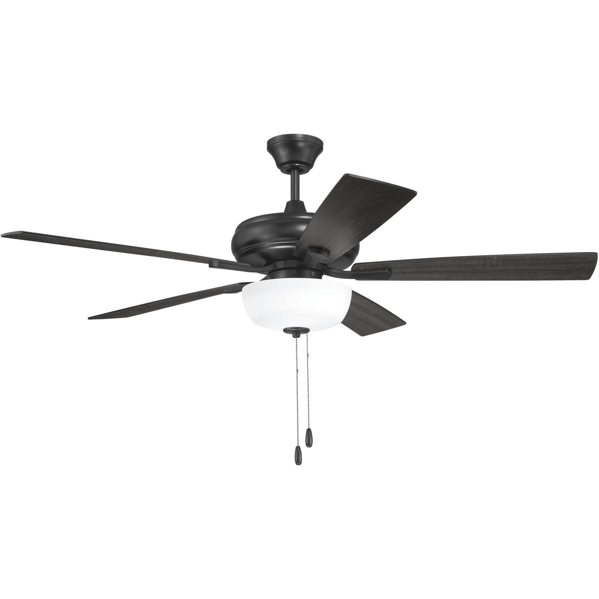 Craftmade ECF211FB5FBGW Eos 52 inch Flat Black with Flat BlackGreywood Blades Ceiling Fan