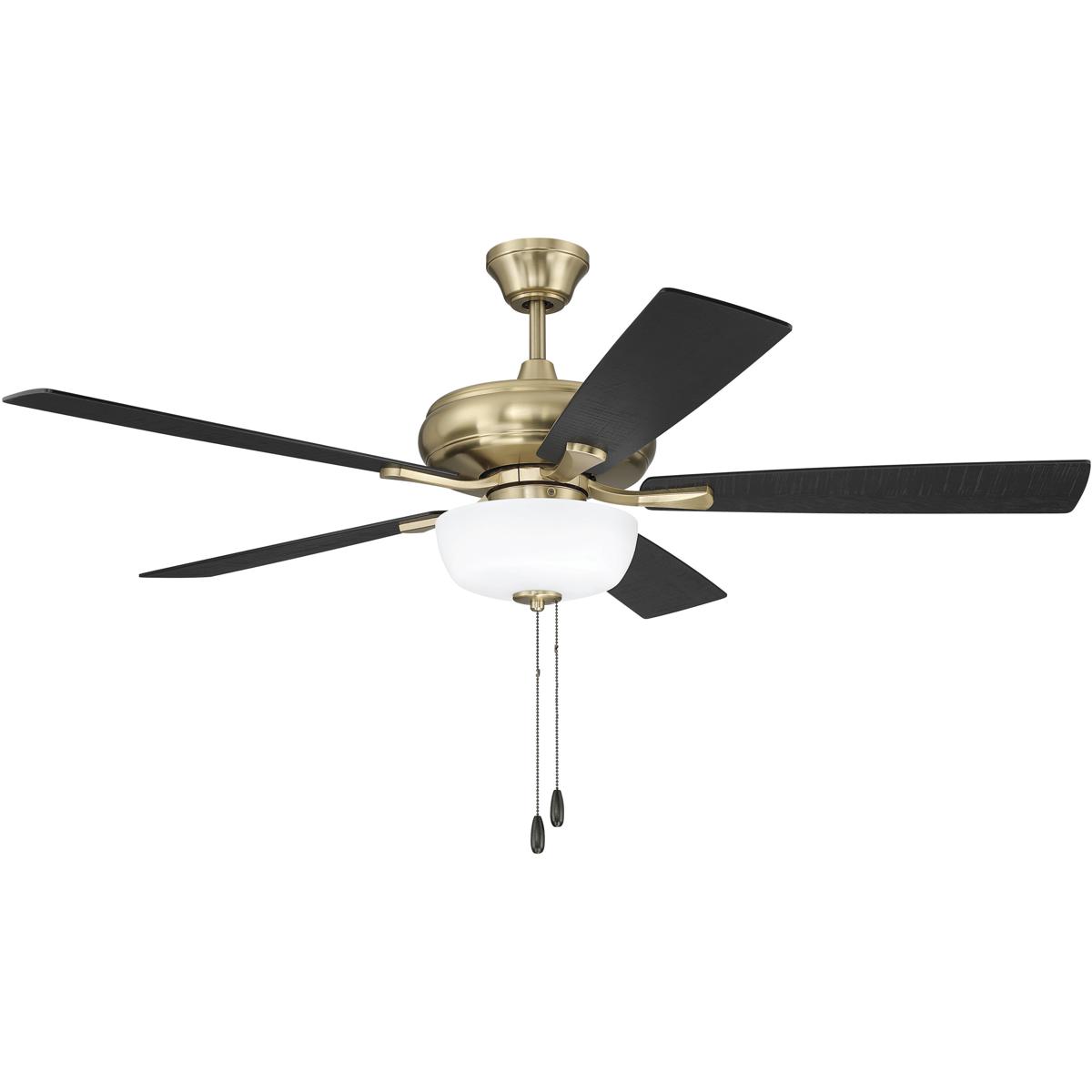 Craftmade ECF211SB5BWNFB Eos 52 inch Satin Brass with Black WalnutFlat Black Blades Ceiling Fan