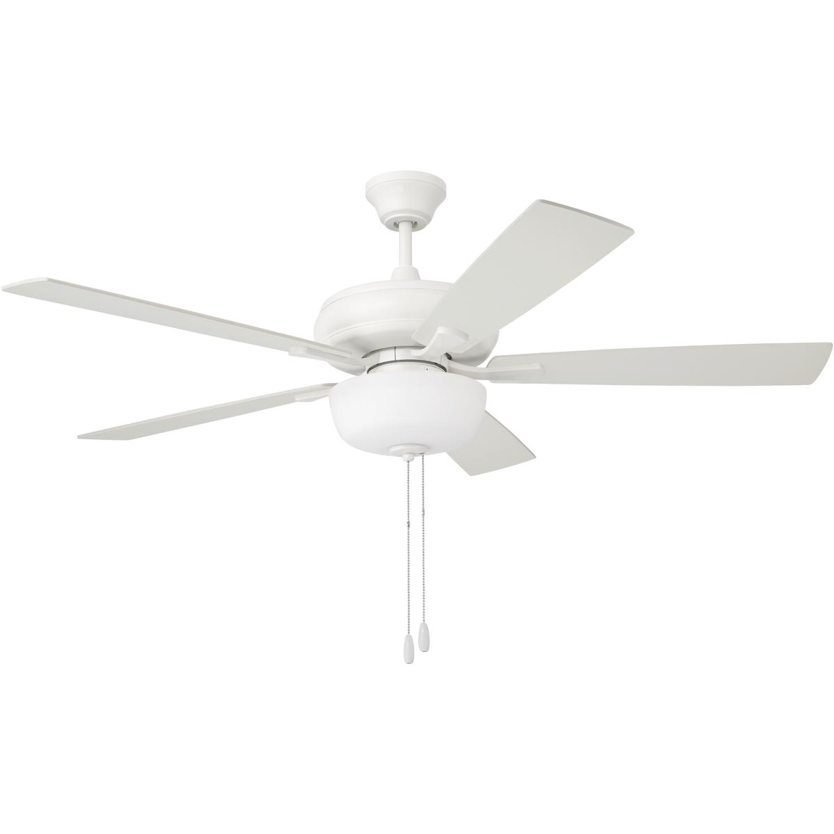 Craftmade ECF211W5WWOK Eos 52 inch White with WhiteWashed Oak Blades Ceiling Fan in WhiteWhitewashed Oak