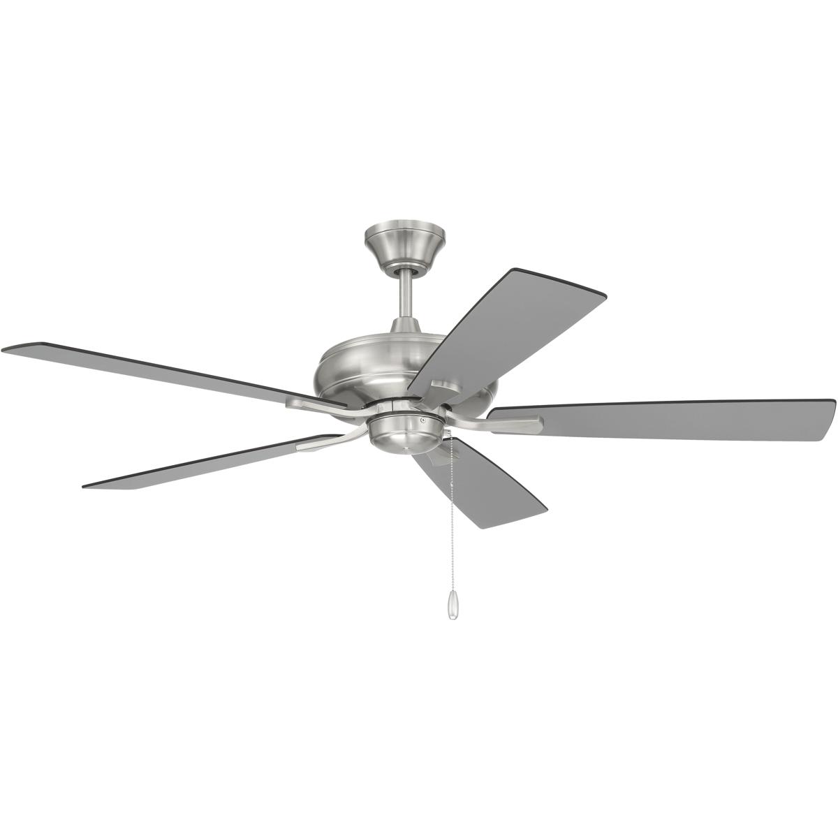 Craftmade ECF52BNK5BNGW Eos 52 inch Brushed Polished Nickel with Brushed NickelGreywood Blades Ceiling Fan Blades Included Contractor Fan