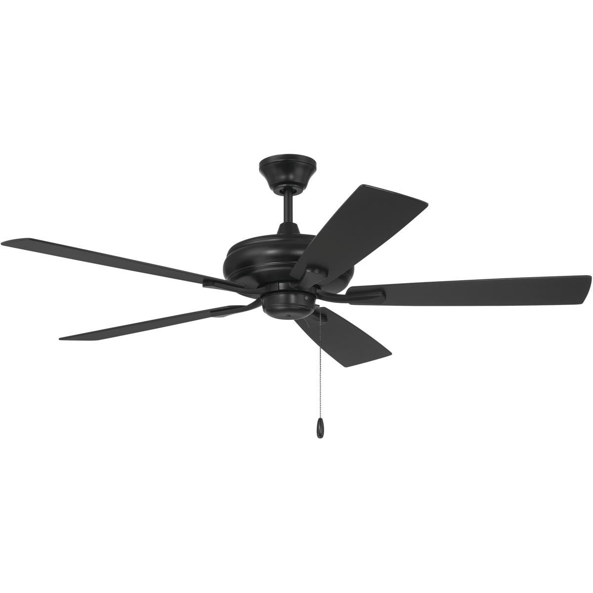 Craftmade ECF52FB5FBGW Eos 52 inch Flat Black with Flat BlackGreywood Blades Ceiling Fan Blades Included Contractor Fan