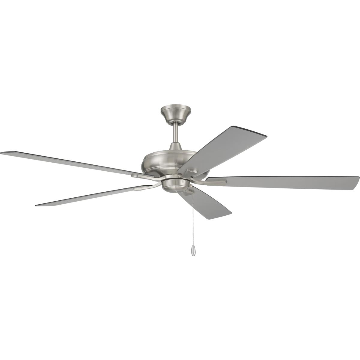 Craftmade ECF60BNK5BNGW Eos 60 inch Brushed Polished Nickel with Brushed NickelGreywood Blades Ceiling Fan