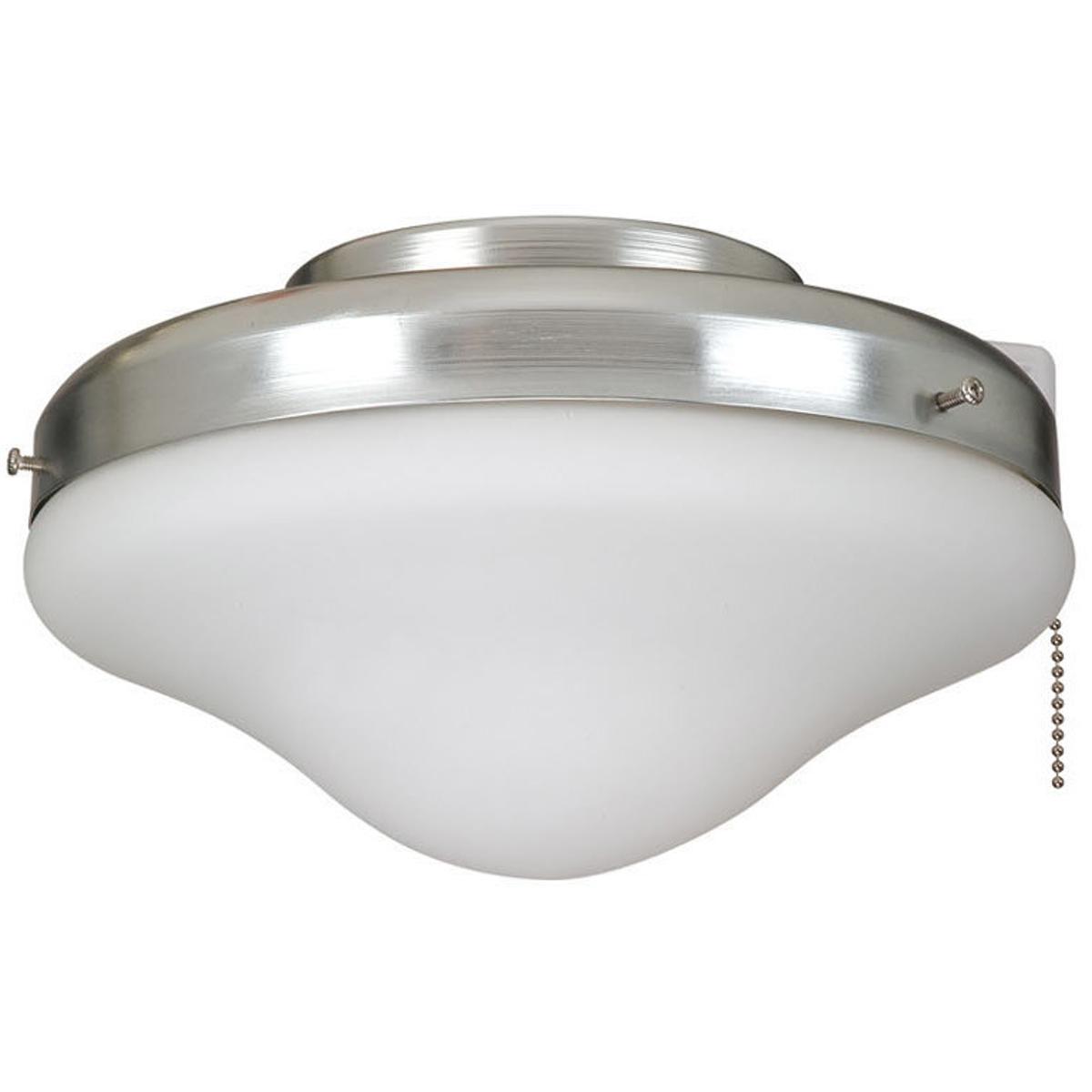 Craftmade ELK113-1GV-W All Weather 2 Light Fluorescent Galvanized Steel Outdoor Fan Light Fitter, Bowl