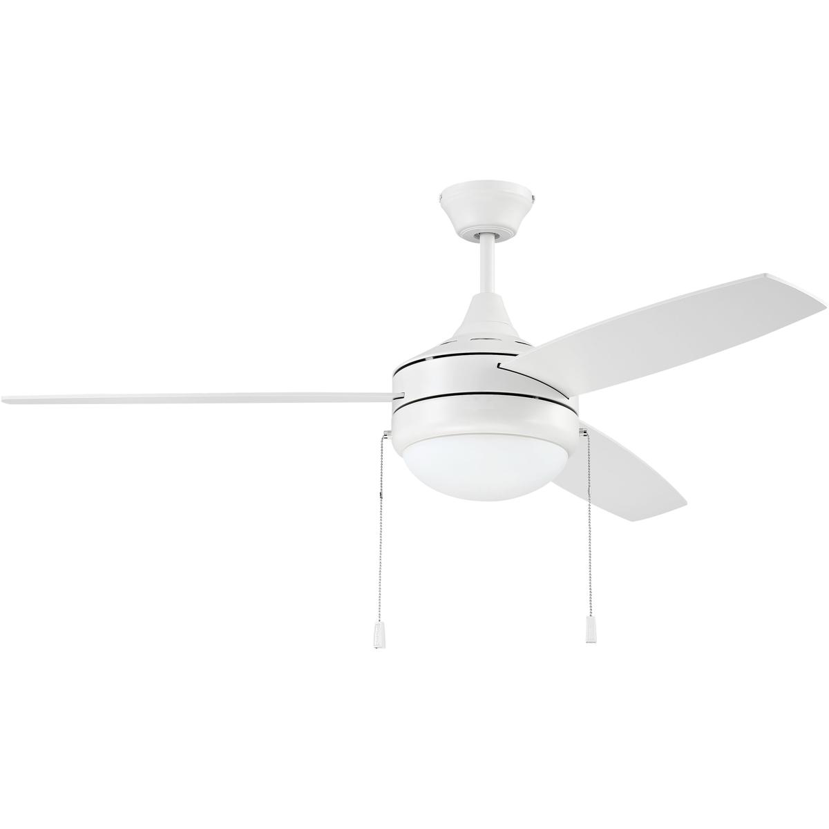 Craftmade EPHA52W3 Phaze 52 inch White with WhiteWhite Blades Ceiling Fan