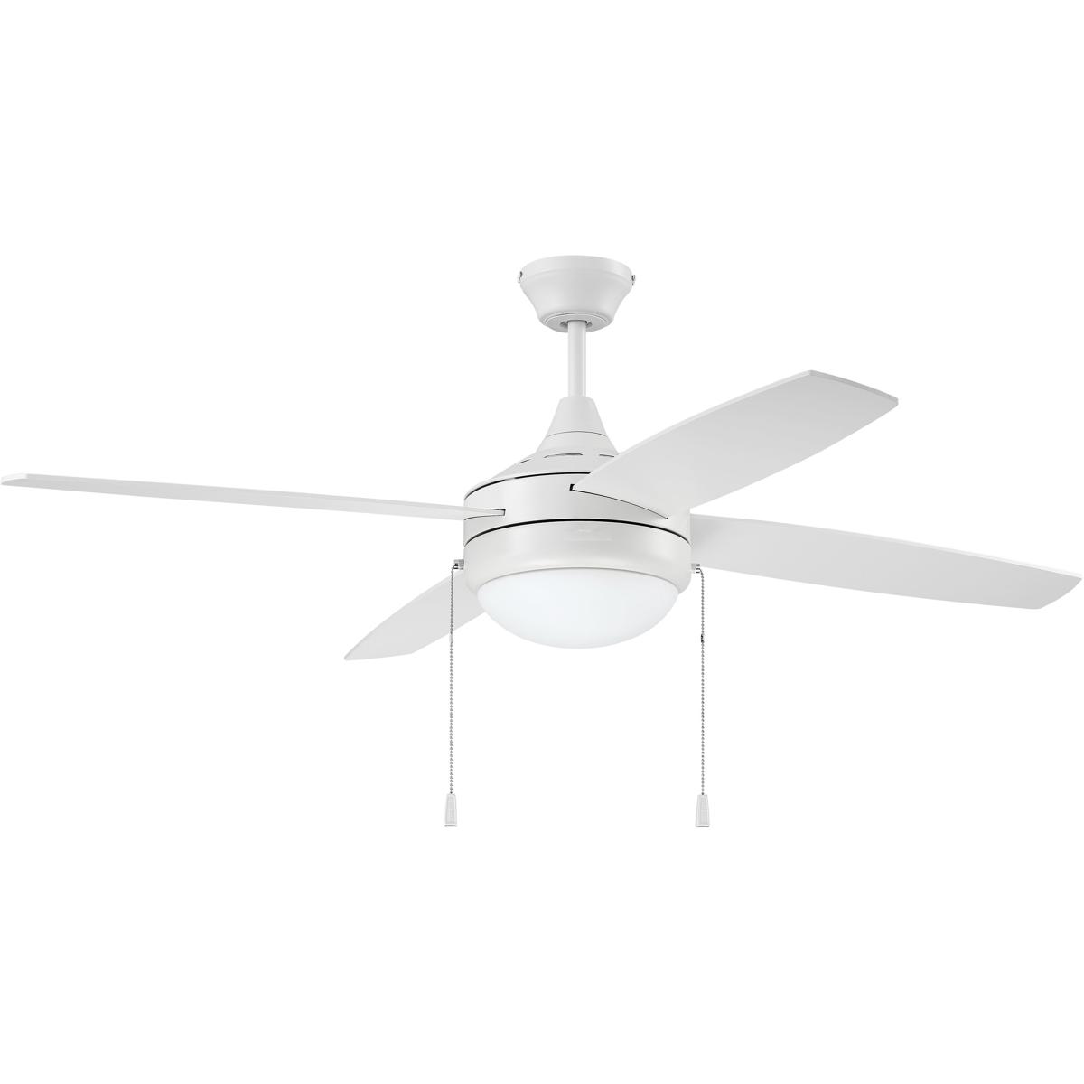 Craftmade EPHA52W4 Phaze 52 inch White with WhiteWhite Blades Ceiling Fan