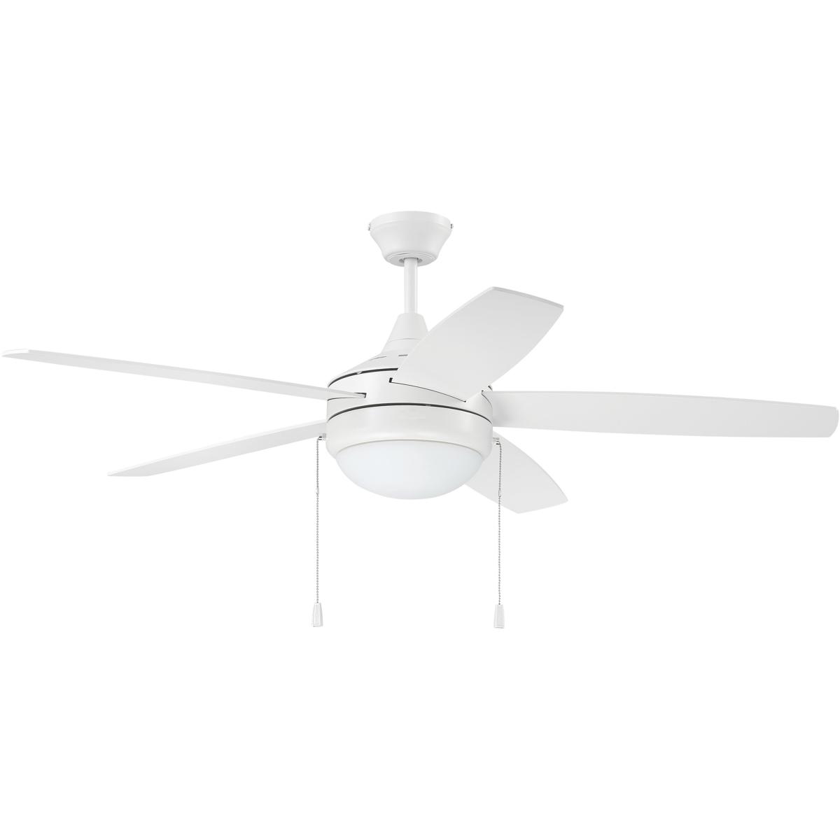 Craftmade EPHA52W5 Phaze 52 inch White with WhiteWhite Blades Ceiling Fan