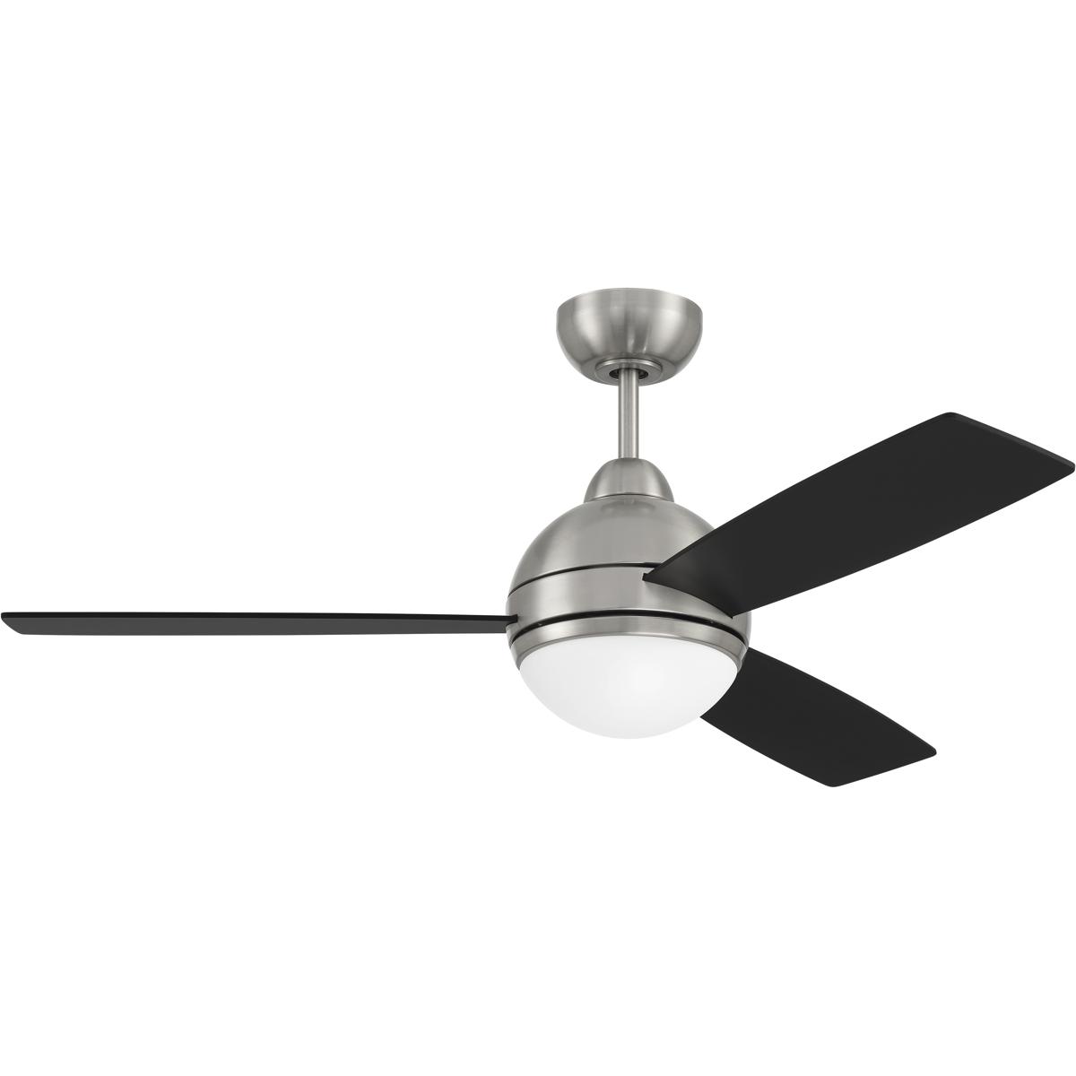 Craftmade KNE48BNK3 Keen 48 inch Brushed Polished Nickel with Flat BlackGreywood Blades Ceiling Fan